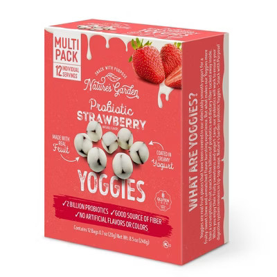 Nature's Garden Snacks Probiotic Yoggies Fruit Snacks Strawberry - 8.5oz/12ct | Target