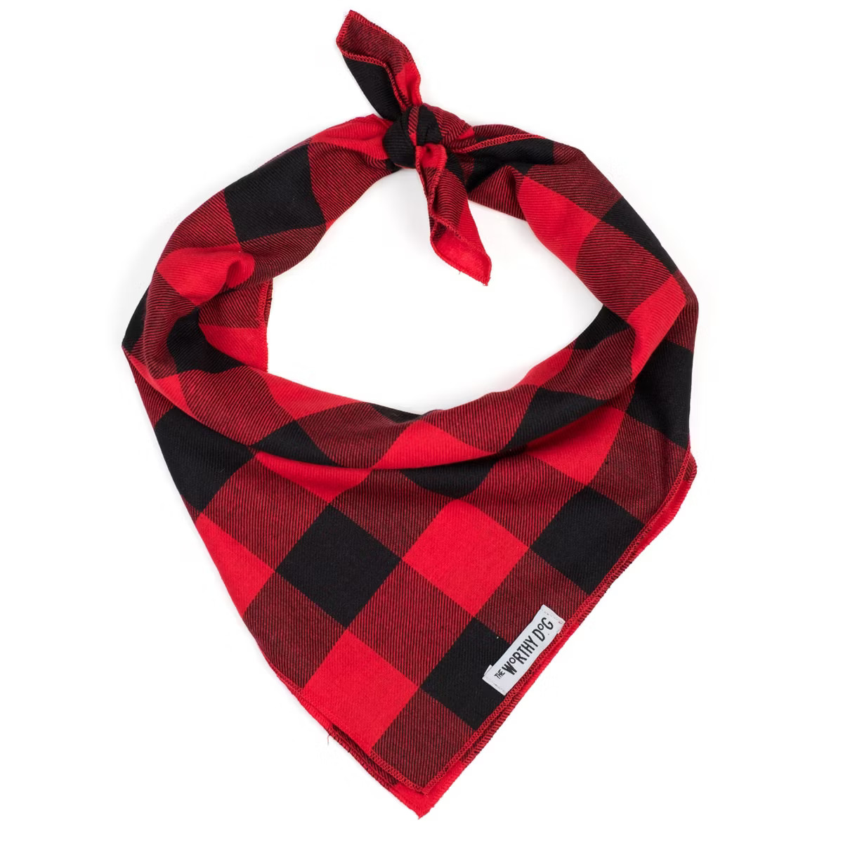 The Worthy Dog Large Buffalo Plaid Classic Square Tie-On Bandana | Target