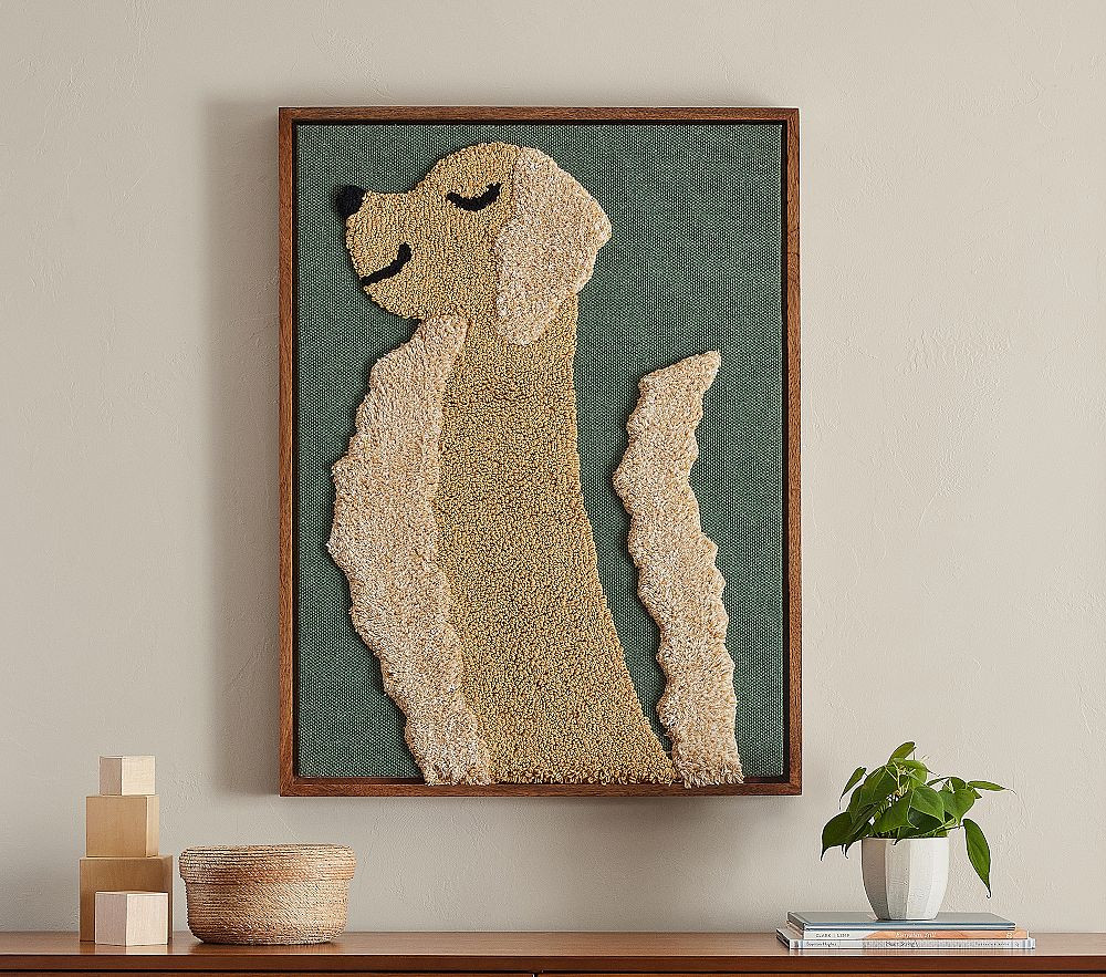 West Elm x PBK Golden Doodle Woven Framed Art (33" x 25") | Pottery Barn Kids