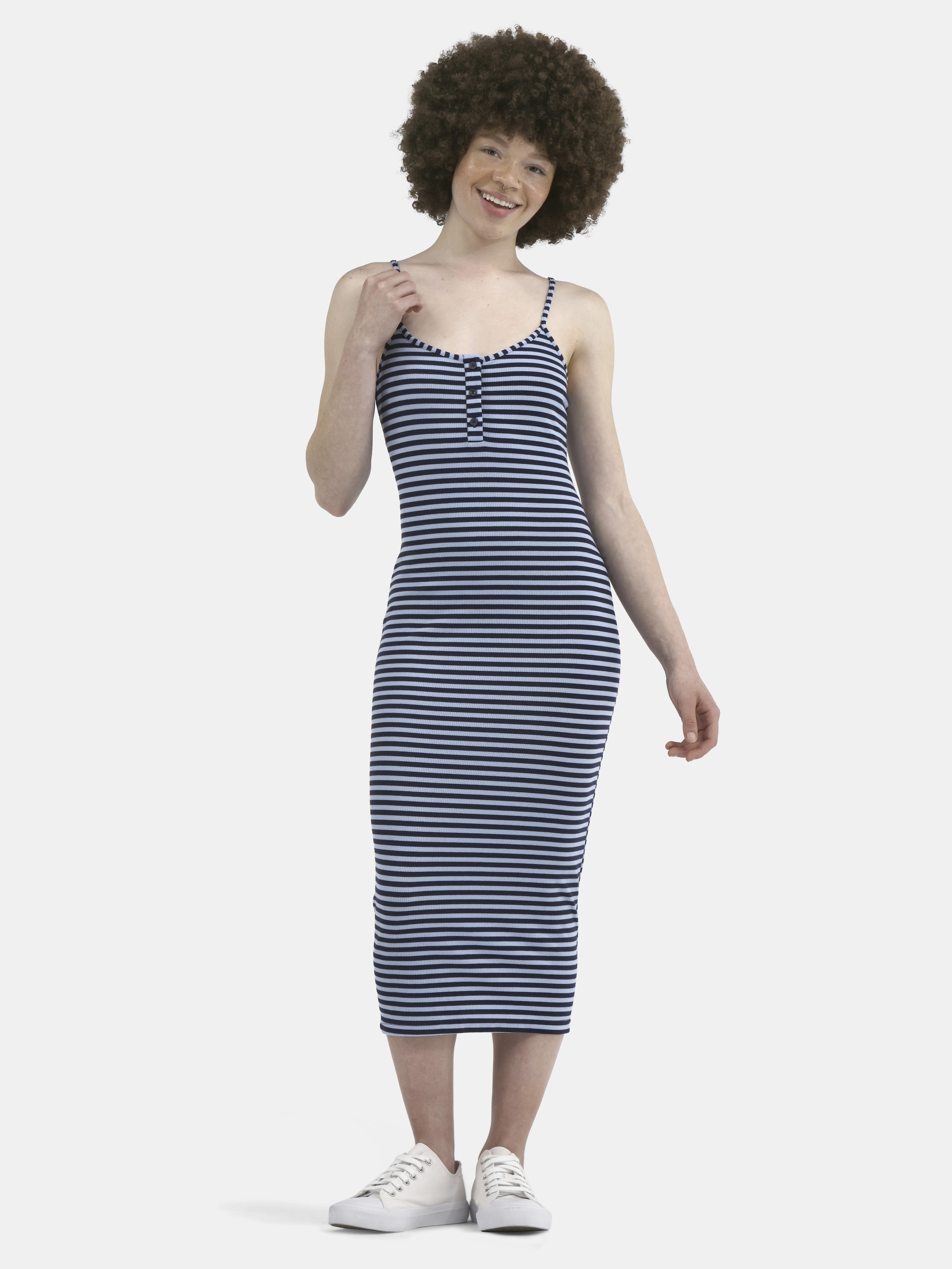 No Boundaries Strappy Midi Dress, Women's | Walmart (US)