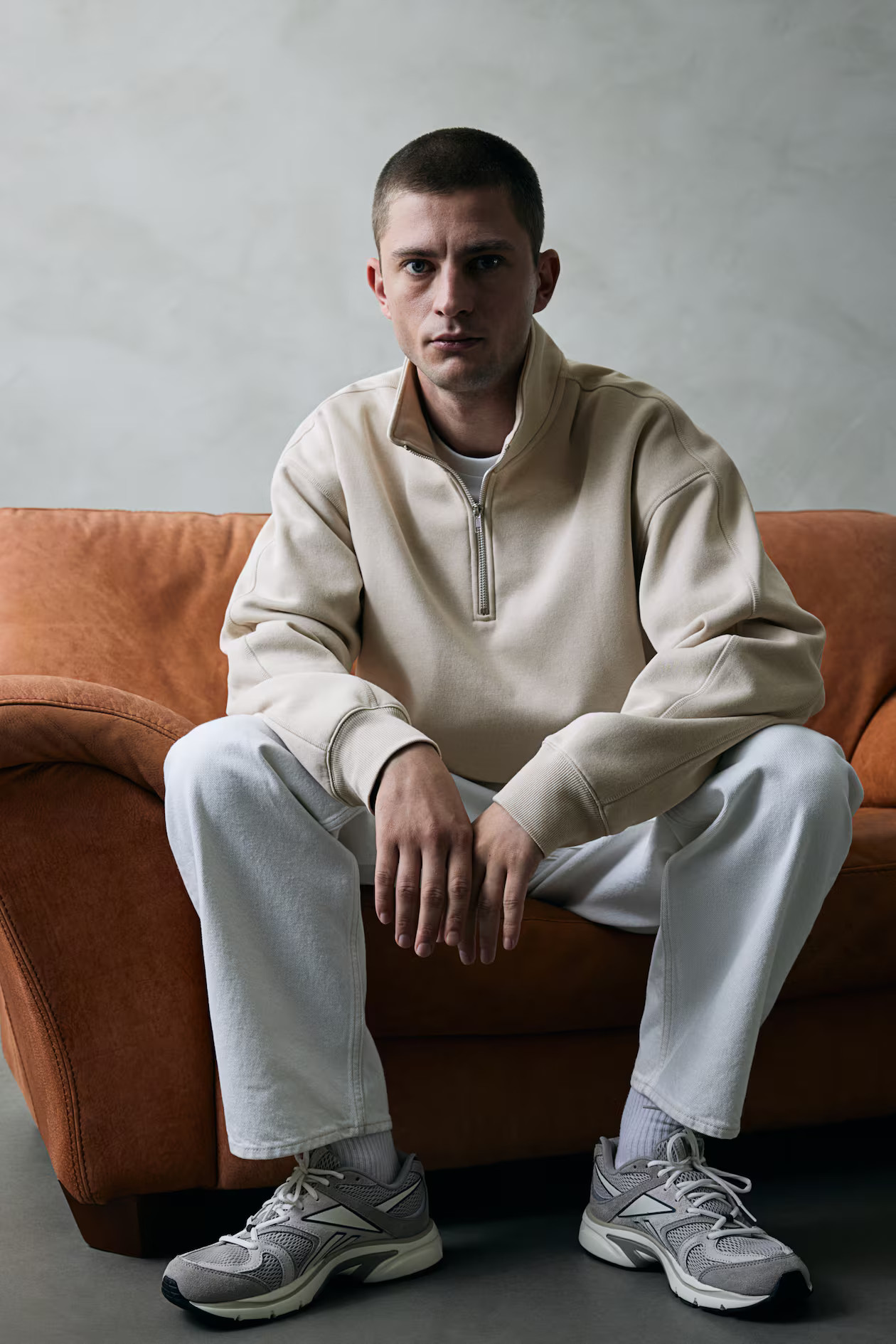 THERMOLITE® Loose Fit Half-zip Sweatshirt - Light beige - Men | H&M US | H&M (US + CA)