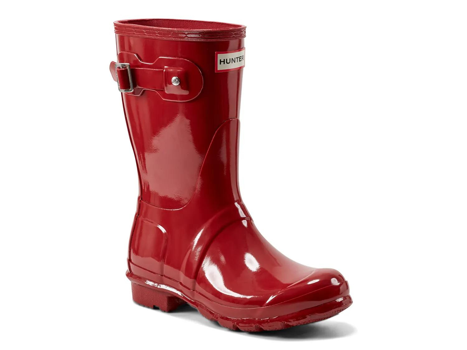 HUNTER Original Short Gloss Rain Boot | Women's | Red | Size 11 | Boots | DSW