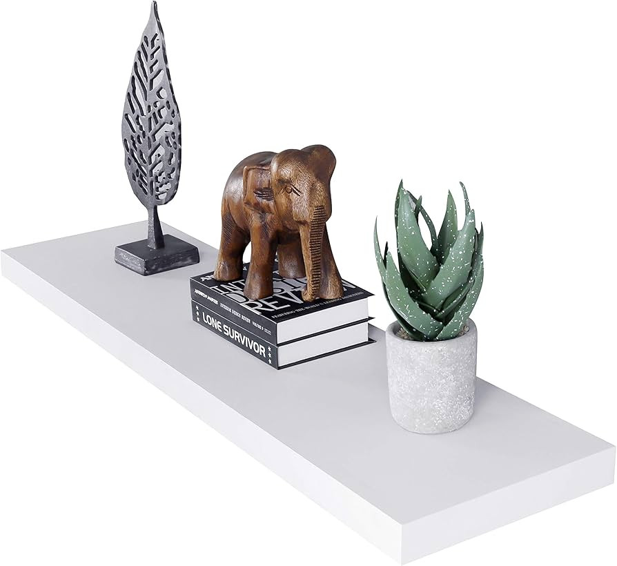 WELLAND 12" Deep White Floating Shelves, Floating Shelf Wall Shelf Display Floating Shelf, 47.24"... | Amazon (US)