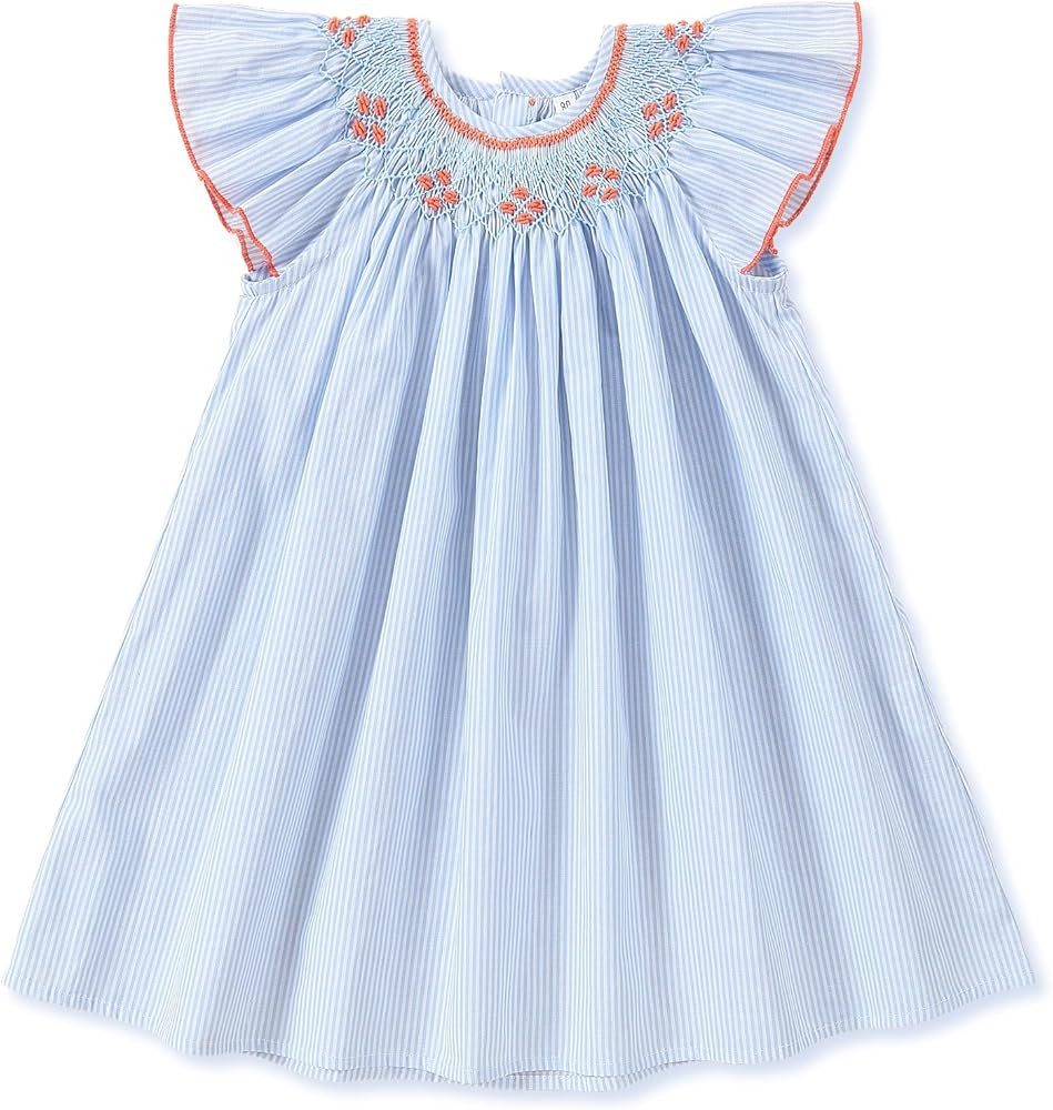 Baby Girl Smocked DressToddlers Cotton Casual Outfit Sleeveless Dresses，Sundress Princess Dress... | Amazon (US)