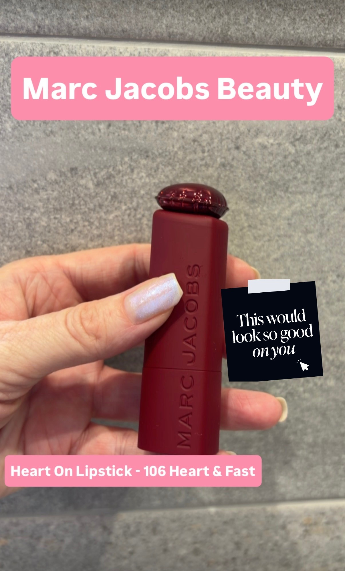 @Sephora has just launched the Marc Jacobs Beauty range @Sephora UK 

What it is
A long-lasting lipstick that combines great colour payoff with a nourishing formula, for beautifully vibrant lips.

Formulation Type
A shiny, bullet lipstick.

Benefits
• Delivers rich colour that wears evenly without bleeding or fading, helping lips remain flawless throughout the day.
• The smooth, creamy texture glides effortlessly over the lips, allowing for quick, precise application without the need for a mirror.
• The lipstick feels lightweight and comfortable on the lips, with a non-sticky finish that enhances shine without feeling heavy.

Highlighted Ingredients
• Cherry oil: nourishes and softens the lips, leaving them feeling supple and conditioned with every wear.
• Hyaluronic acid: attracting and retaining moisture, this hydrating ingredient makes lips appear smoother and fuller.
• Biomimetic Peptide: helps lock in moisture and support the lips' natural functions.

What Else You Need to Know
Presented in a heart-shaped bullet lipstick case detailed with a contrasting deep red heart-shaped charm, this shiny lipstick comes in 20 amazing colours from nudes to pinks and reds.

marc jacobs makeup marc jacobs joystick blush born star eyeshadow heart on shine lipstick viral beauty sephora new makeup drop
sephora beauty insider haul
marc jacobs beauty at sephora only at sephora beauty viral sephora makeup 2026 products marc jacobs sephora app exclusive joystick blush stick sephora heart on lipstick sephora born star eyeshadow sephora sephora luxury makeup haul

#LTKuk #LTKbeauty #LTKstyletip
