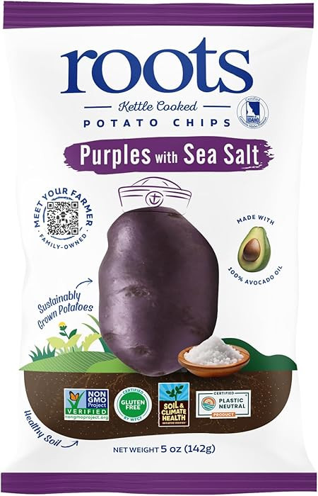 Roots Potato Chips Purple Sea Salt Gluten-Free 5 oz (Pack of 12) | Amazon (US)