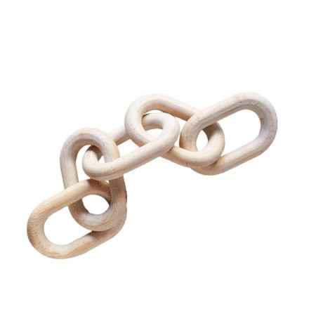 22 Chain Link Wooden Art Decor 5-Link Chain Boho Hand-Carved Craft Exquisite Beige | Walmart (US)