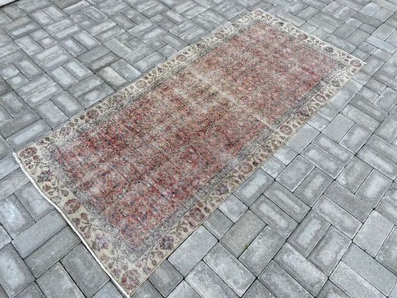 3.0 x 6.2 ft, Pastel rug, Muted rug, Faded rug, Antique rug, Turkish rug, Wool rug, Floral rug, V... | Etsy (US)
