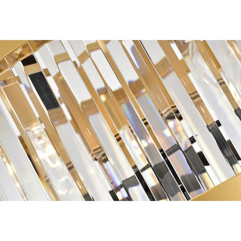 Jakob Gold 19-Inch 4-Light Metal & Crystal Drum Shade Fandelier | Walmart (US)