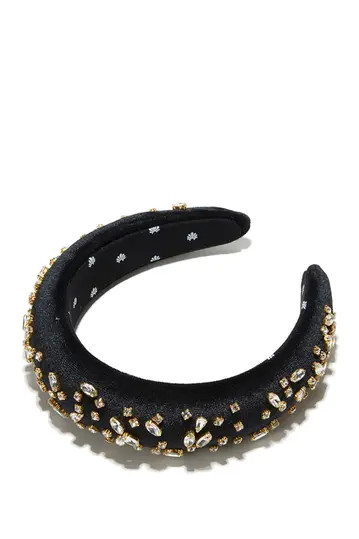 Crystal Embellished Velvet Padded Headband | Nordstrom Rack