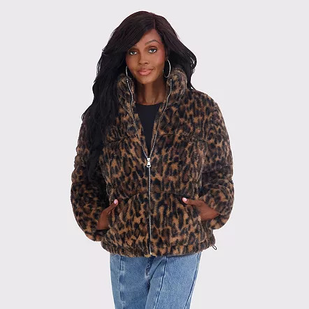 Juniors' madden girl Faux Fur Puffer Coat, Girl's, Size: Medium, Black | Kohl's