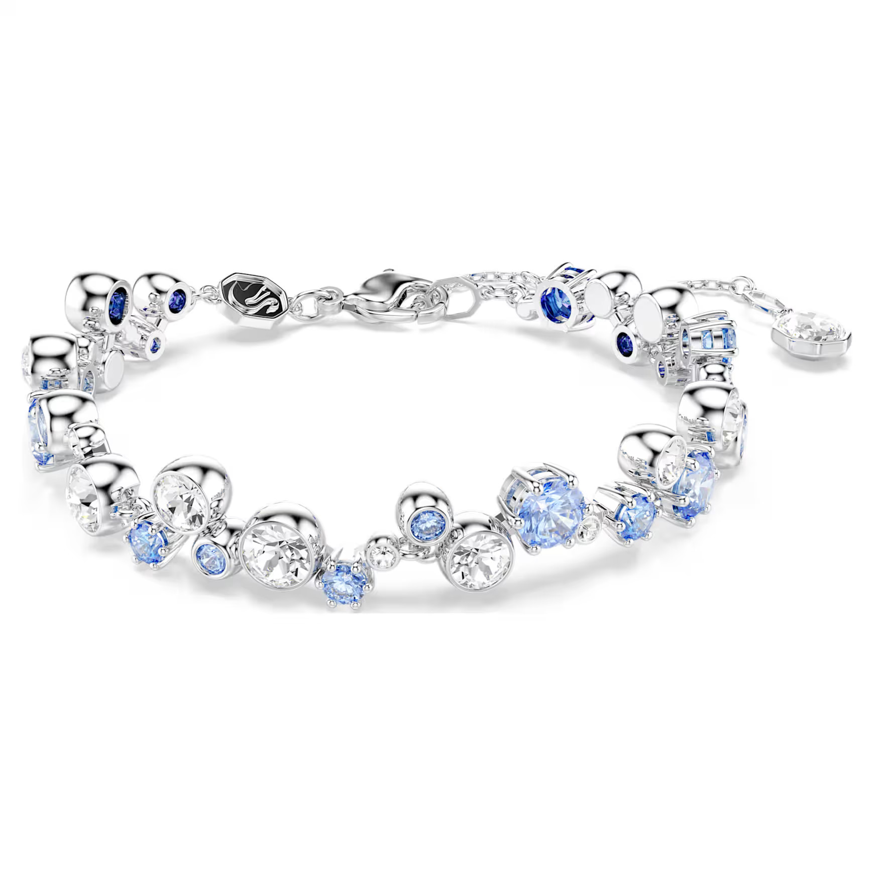 Constella bracelet, Mixed cuts, Blue, Rhodium plated by SWAROVSKI | SWAROVSKI