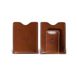 Original Money Clip - British Tan Harness Leather | Barrington Gifts