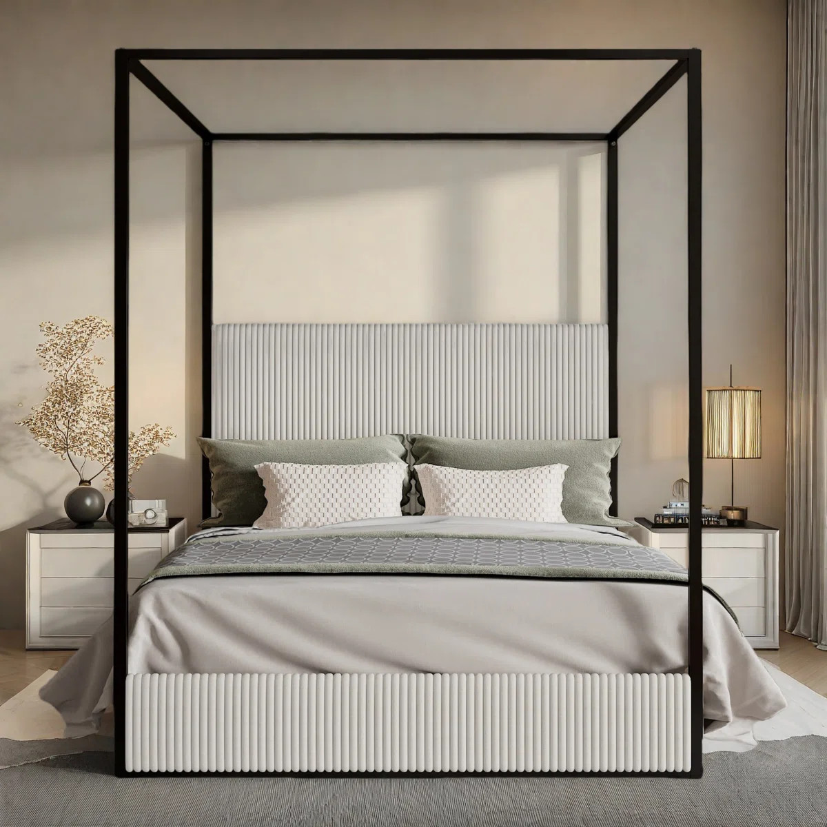 Upholstered Metal Canopy Bed | Wayfair North America