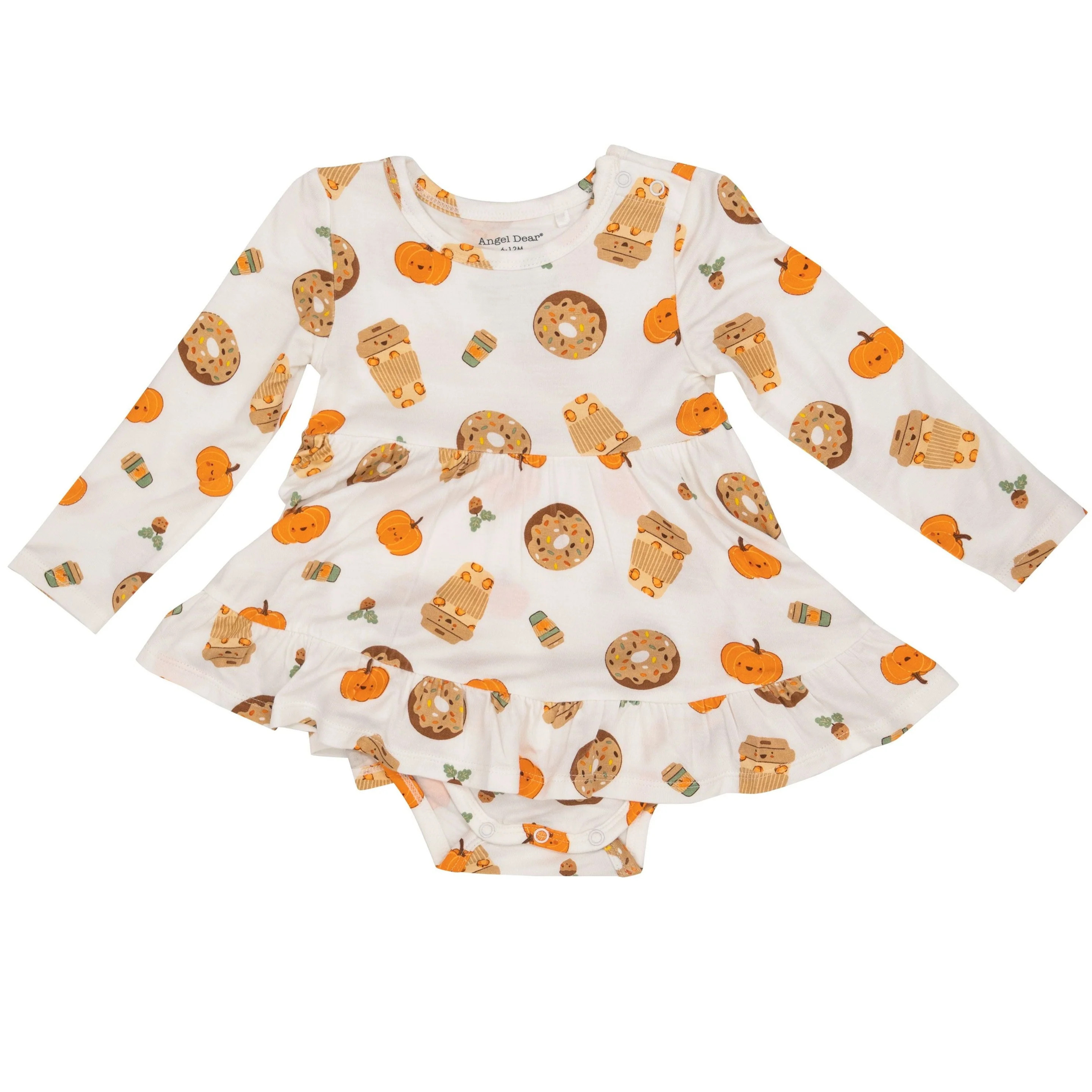 Twirly Bodysuit Dress, Pumpkin Spice Latte | SpearmintLOVE