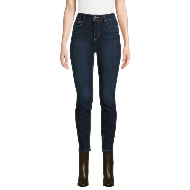 Time and Tru Women's High Rise Skinny Jeans, 27", 29” Inseams, Sizes 2-22 | Walmart (US)