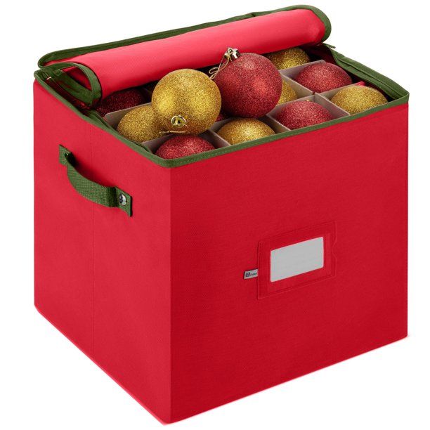 Christmas Ornament Storage Box with Zippered Closure - Protect & Keeps Safe Up to 64 Holiday Orna... | Walmart (US)