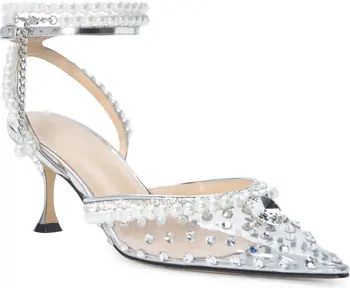 Mach & Mach Diamond of Elizabeth Imitation Pearl Pointed Toe Pump | Nordstrom | Nordstrom