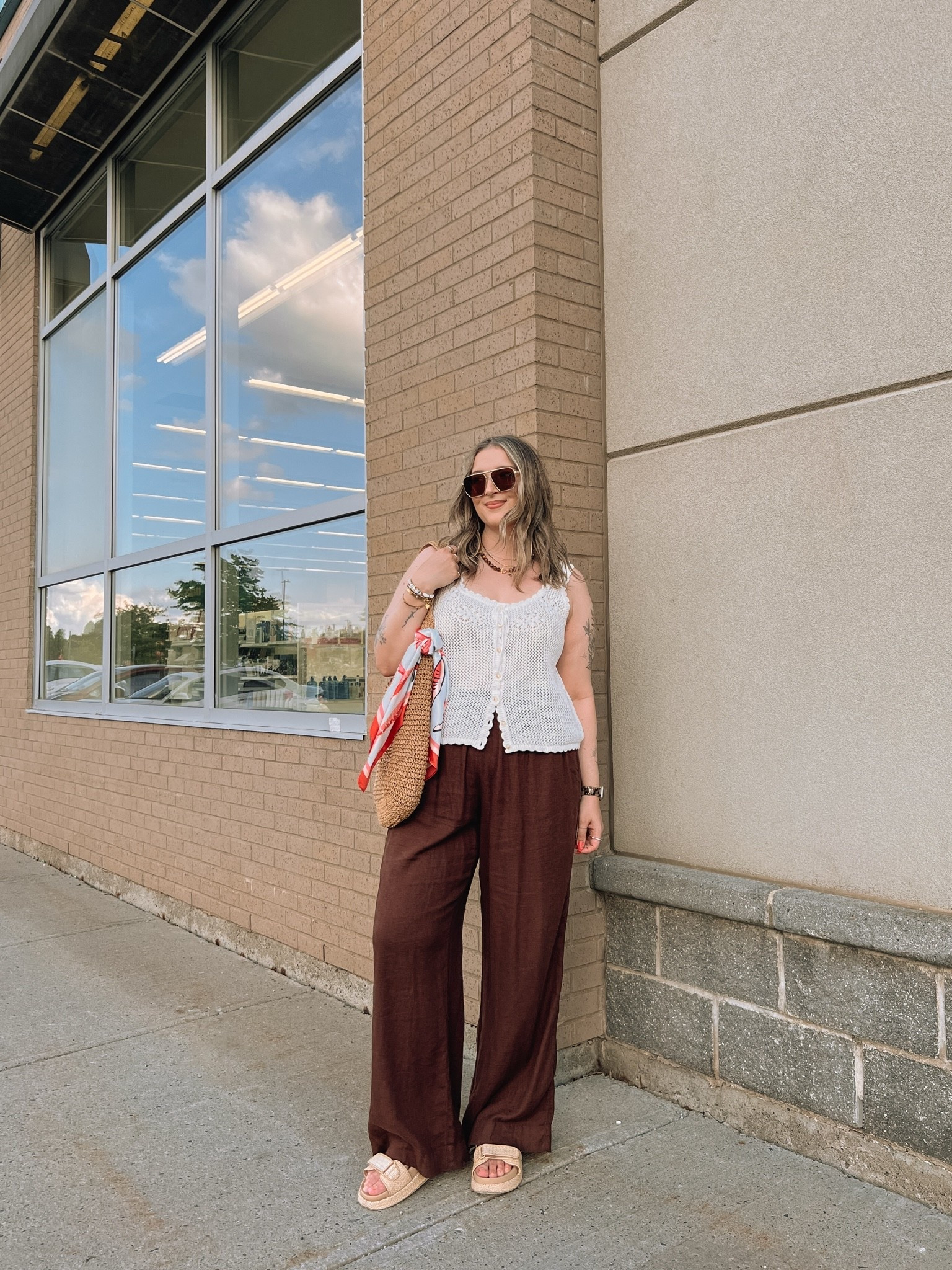 Casual summer outfit! Canadian links are under “similar products”. Wearing my usual size L in the crochet tank top, and L tall in the linen pants. Linked similar platform sandals

#LTKsummer #LTKmidsize #LTKstyletip