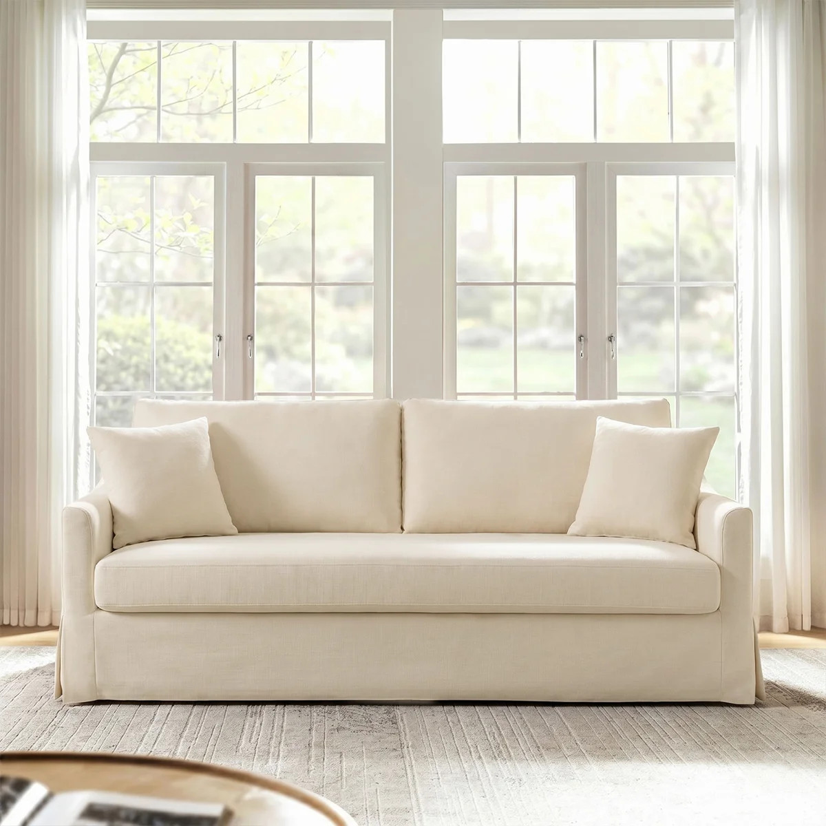 Wimberly 80.5" Farmhouse Upholstered Slipcovered Sofa | Wayfair North America