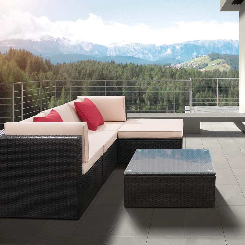 Huang Wicker/Rattan 4 - Person Seating Group with Cushions | Wayfair North America