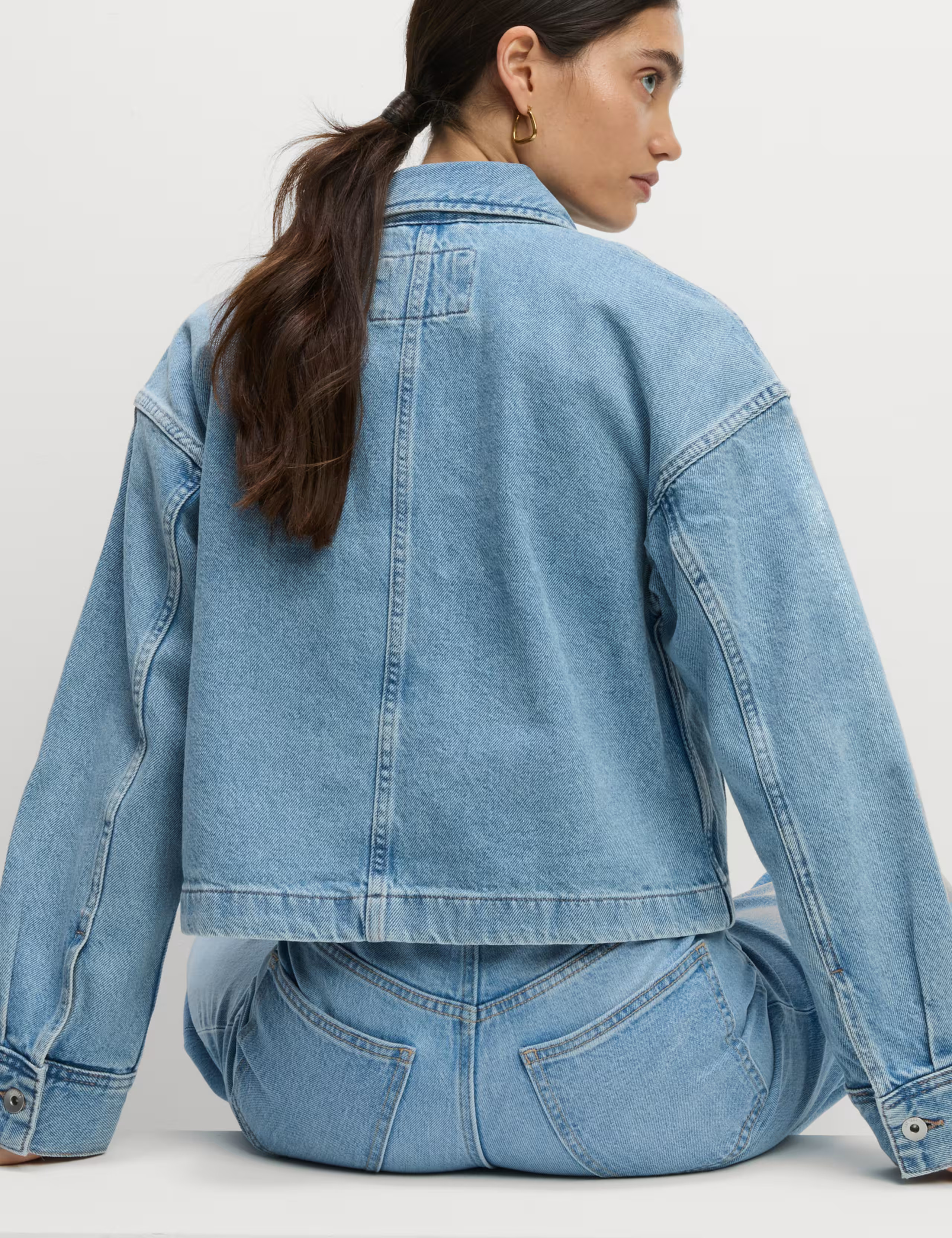 Pure Cotton Denim Cropped Shacket | Marks & Spencer (UK)