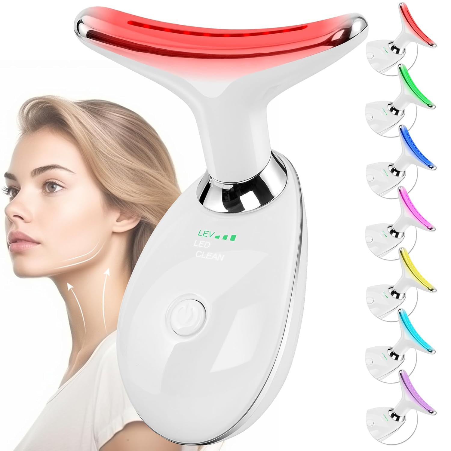 Facial Massager Face and Neck, Face 𝖲 culpting Wand Tool with 7 Color - Birthday, Christmas, Mothers Day, Valentines Day Gifts for Her Women Mom Best Friend Wife Teacher (White) | Amazon (US)