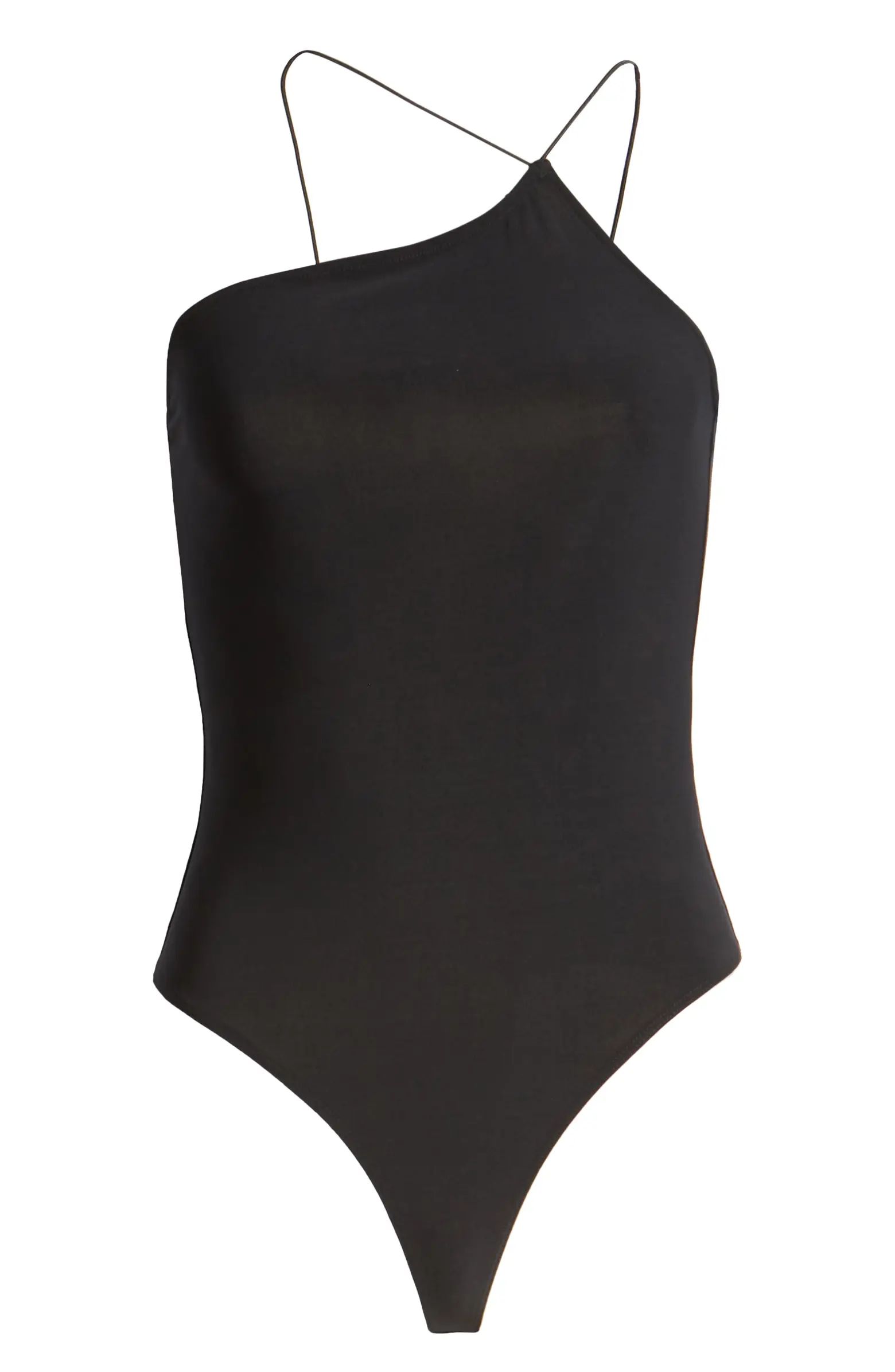 Open Edit Asymmetric Strap Thong Bodysuit | Nordstrom | Nordstrom