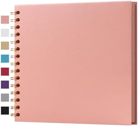 potricher 8 x 8 Inch DIY Scrapbook Album 40 Pages Hardcover Kraft Paper Scrap Book Photo Albums M... | Amazon (US)