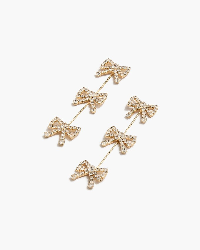 Long crystal bow statement earrings | J.Crew Factory