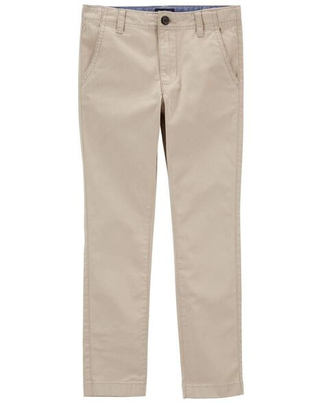 Boys Husky Fit Stretch Chino Pants - Khaki | Carter's Inc