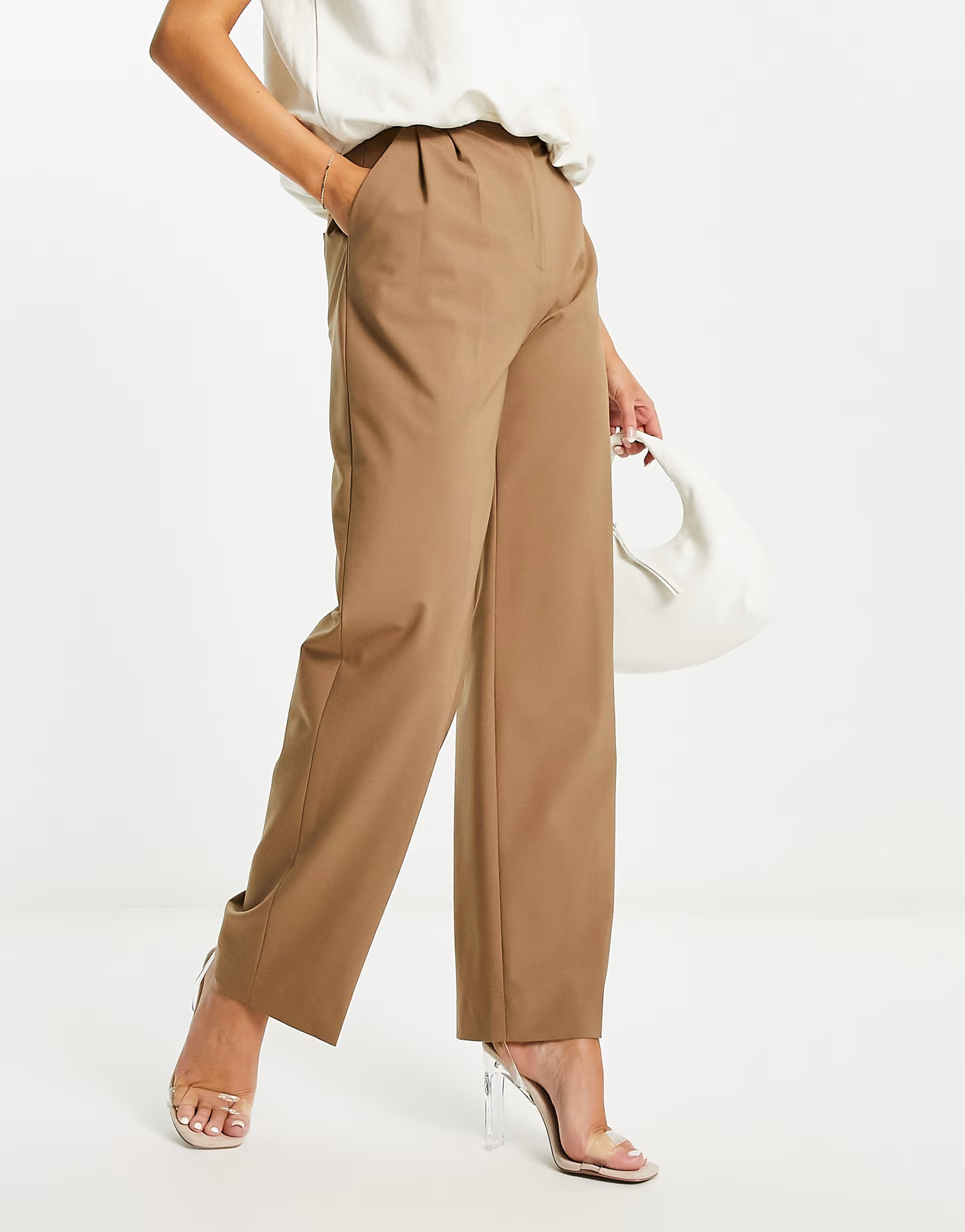 & Other Stories crease front tailored trousers in brown | ASOS | ASOS (Global)