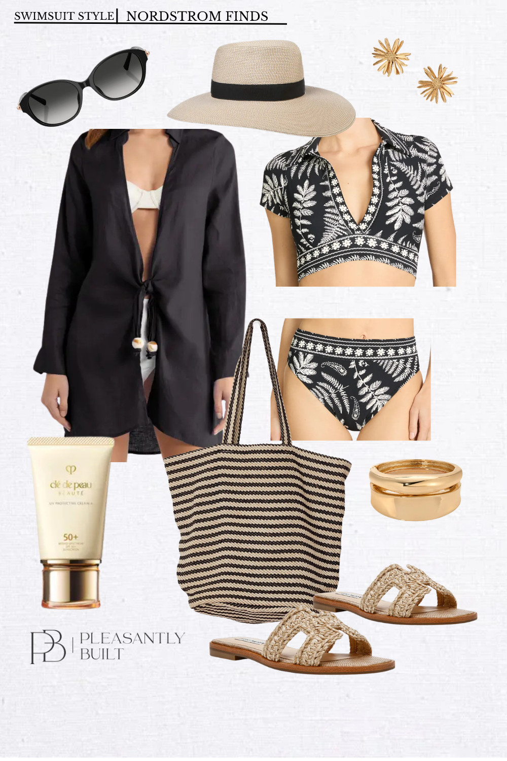Sun, style, and effortless chic 🖤☀️ This black & ecru two-piece paired with a breezy linen coverup is giving timeless beach elegance. Add a straw hat, woven slides, and a stripe jute bag for the perfect resort-ready look. Don’t forget your sunnies, gold jewelry, and SPF for that glow all day long.
#LTKSwim #LTKSeasonal #LTKStyleTip #NordstromFinds #BeachStyle #ResortWear #SwimwearStyle #PoolsideLook #VacationReady #SummerChic #EffortlessStyle #ClassicStyle #NeutralStyle #BeachOutfit #ResortStyle #SunReady #StrawAccessories #LinenLove #SummerEssentials #VacationVibes #pleasantlybuilt #beachwear #linencoverup #jutebag #robinpiccone  

 #LTKSeasonal #LTKSwim #LTKTravel