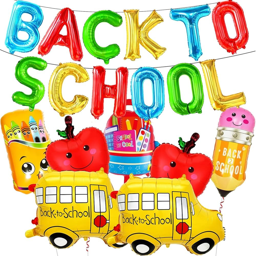 Back To School Decorations Balloons Includes Colorful Back To School Balloons,Schoo l Bus Balloon... | Amazon (US)
