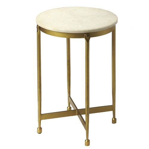 Lucas Marble Side Table - Ivory | End Table, Occasional Table, Small Table | One Kings Lane
