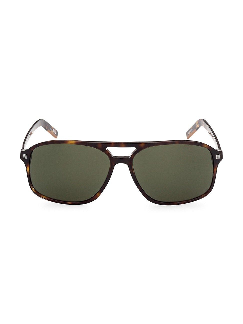 Zegna Men's 60MM Plastic Square Sunglasses - Havana Other Green | Saks Fifth Avenue