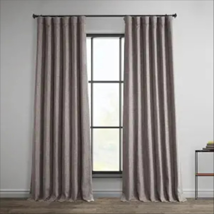 HPD Faux Linen Room Darkening Curtains