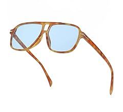 Gleyemor Retro Sunglasses for Men Women Vintage 70s Plastic Square Aviator Sunglasses | Amazon (US)