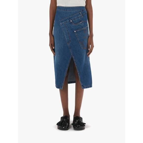 NEW JW ANDERSON twisted midi skirt in denim | Poshmark