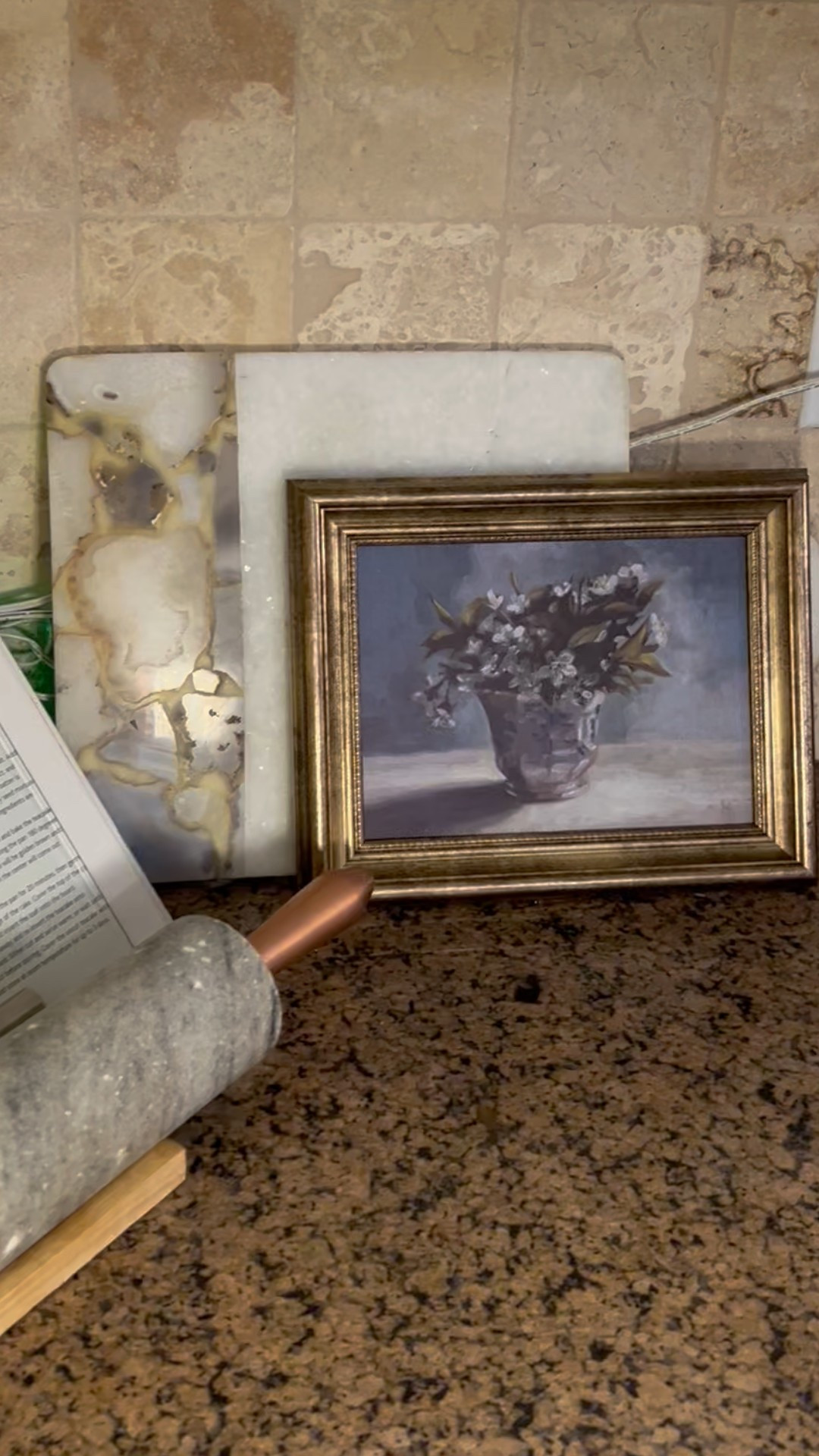 Countertop artwork
Tabletop decor
Vintage framed art
Decor ideas
Target
Flower vintage framed art 
Under $20