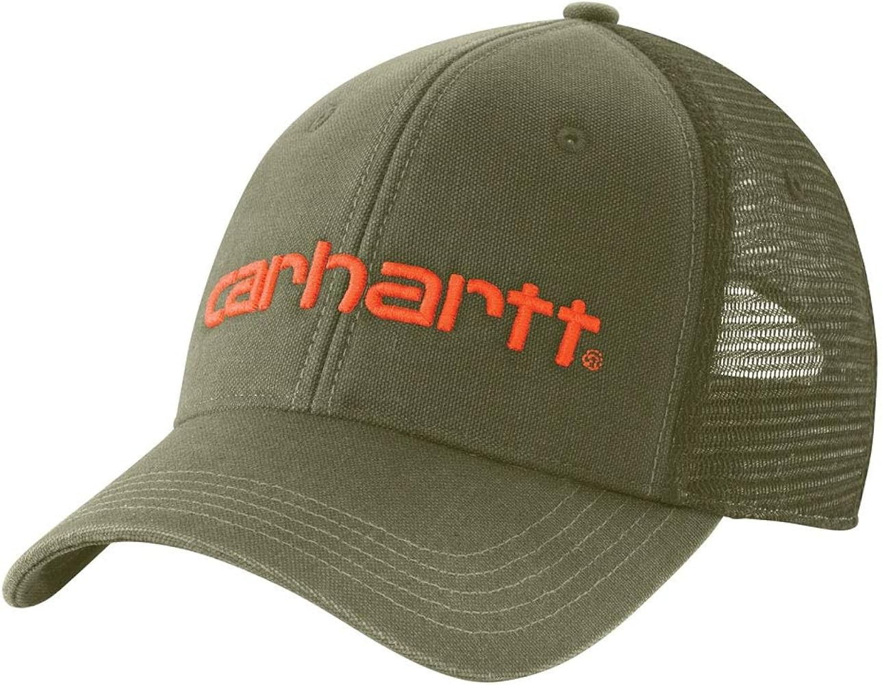 Carhartt Men's Canvas Mesh-Back Logo Graphic Cap | Amazon (US)