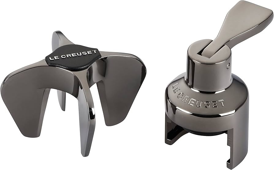Le Creuset Sparkling Wine Set (Champagne Crown Sealer & Champagne Star), Black Nickel | Amazon (US)