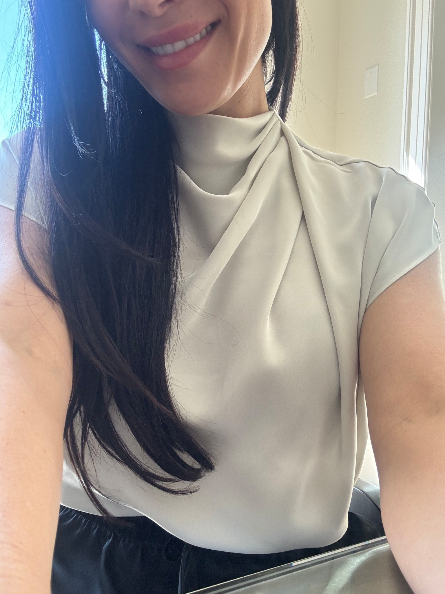 Chic and effortless! ✨ This draped top adds a touch of elegance to any outfit. Perfect for brunch or casual outings. #OOTD #FashionInspo

#LTKootd #LTKgrwm #LTKU