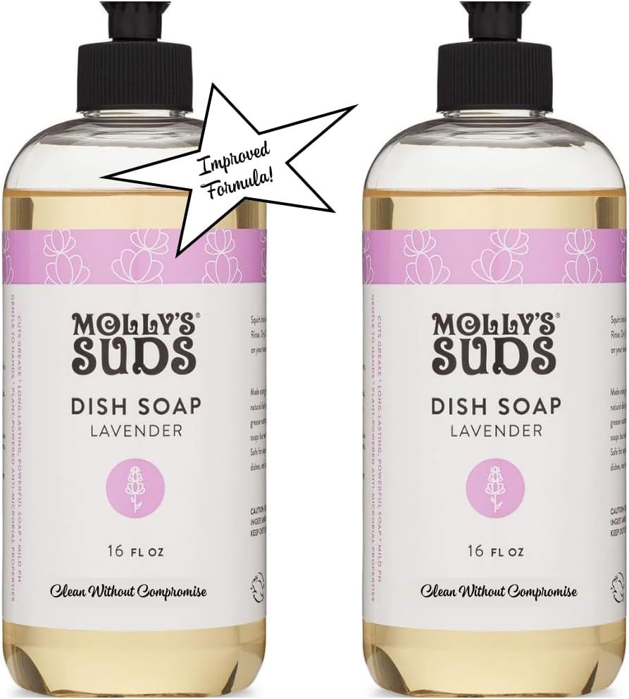 Molly's Suds Natural Liquid Dish Soap | Long-Lasting, Powerful Plant-Powered Ingedients | Soothin... | Amazon (US)