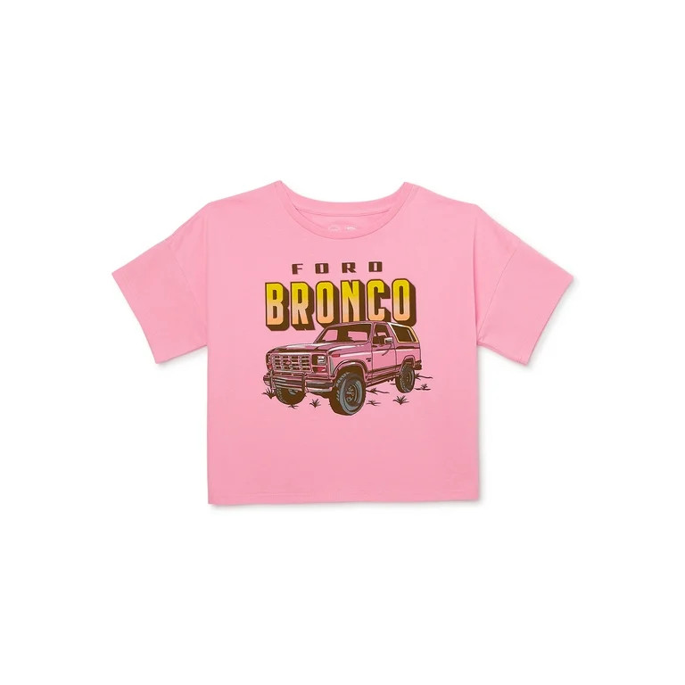 Wonder Nation Girls Ford Bronco Graphic Short Sleeve T-Shirt, Sizes 4-18 - Walmart.com | Walmart (US)