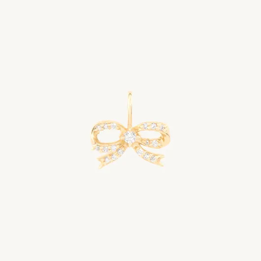 Lovesick Diamond Bow Gold Charm | Catbird