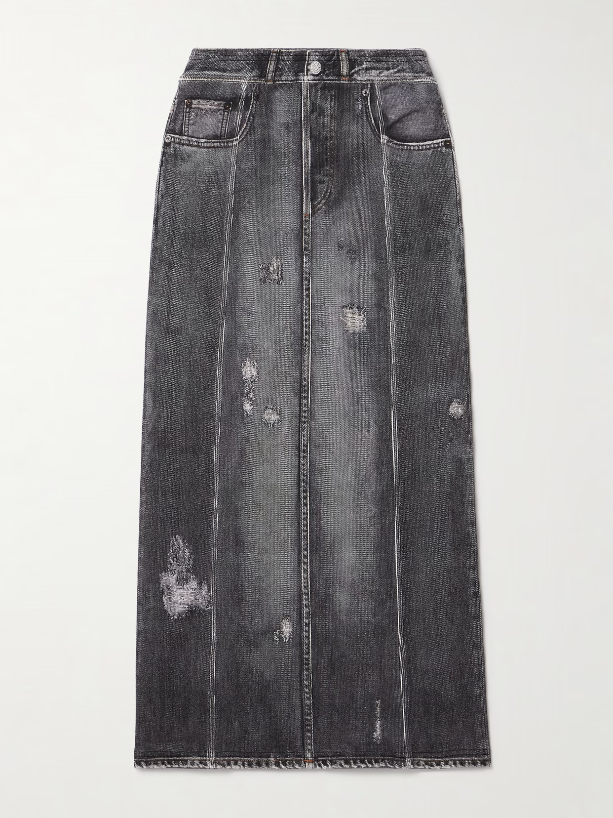 Acne Studios - Printed Cotton-blend Jersey Midi Skirt - Gray | NET-A-PORTER (US)