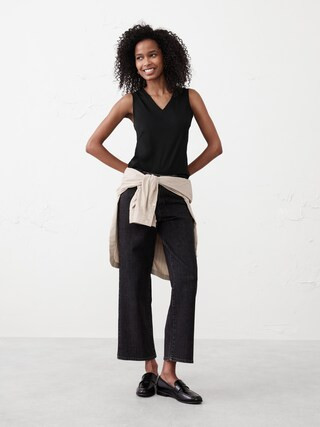 Premium Cotton V-Neck Tank | Banana Republic Factory