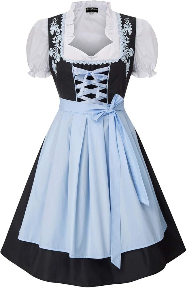 Women German Oktoberfest Costumes 3 Pcs Bavarian Dirndl Dresses | Amazon (US)