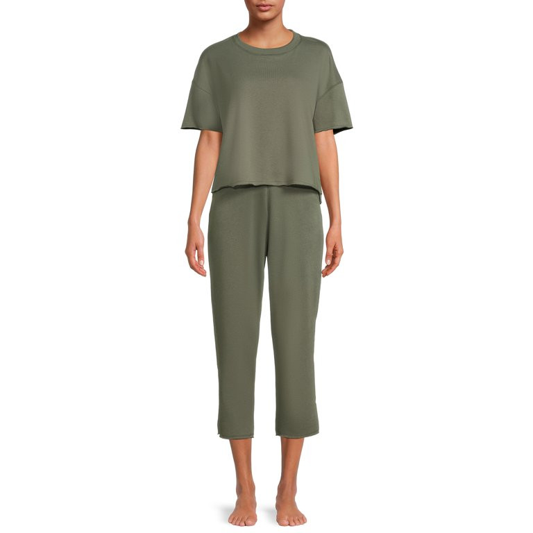 Secret Treasures Women's and Women's Plus Sleep Top and Pants Set, 2-Piece | Walmart (US)
